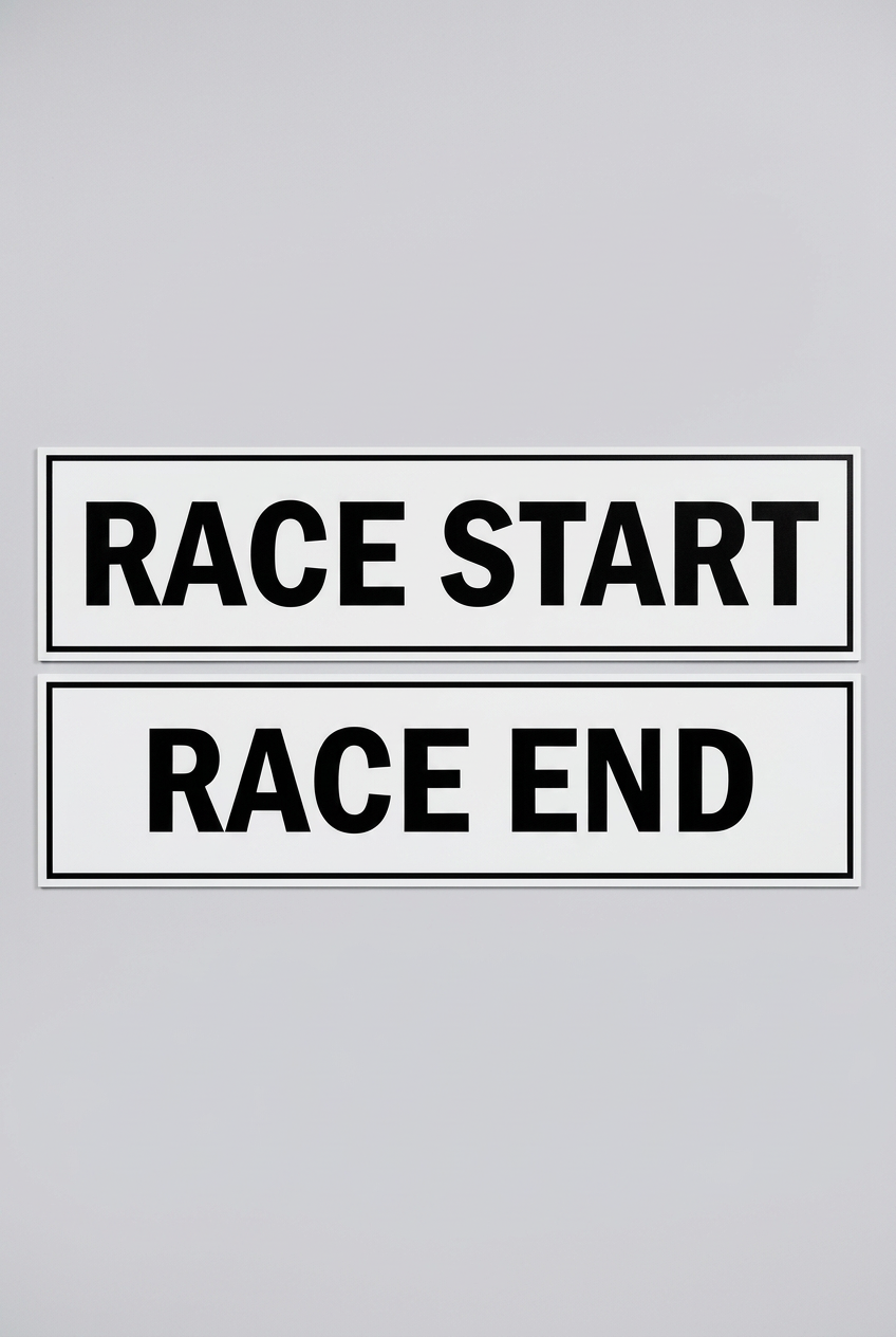 Segnaletica inizio/fine corsa ciclistica