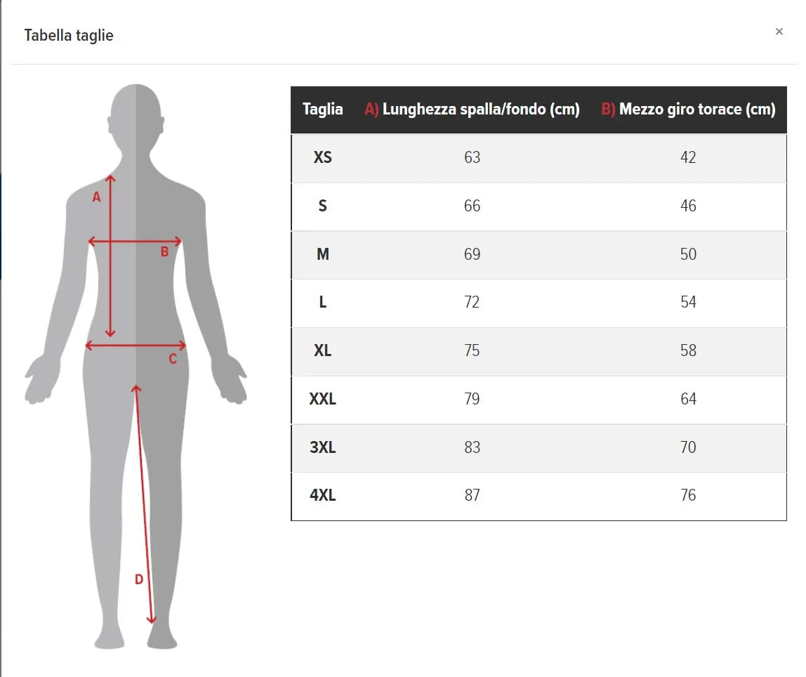 Tabella Taglie Active-T